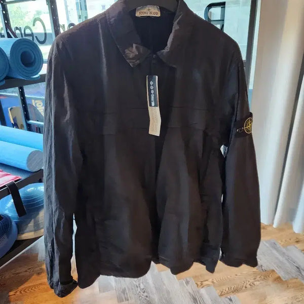 [BUNJANG] Stone Island Crinkle Reps Overshirt Black XXL / 스톤아일랜드 크랭클랩스 오버셔츠 블랙 XXL 사이즈 새상품 정품 판매합니다