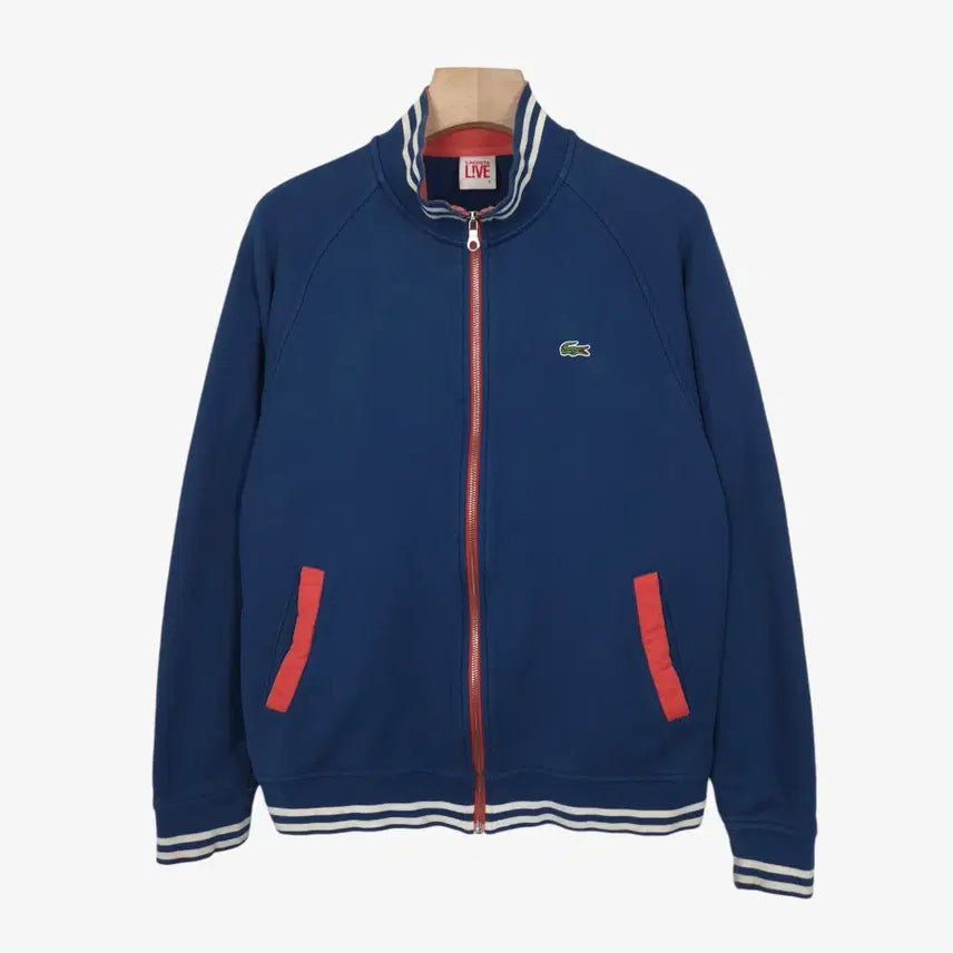 [BUNJANG] Lacoste Blue Cotton Zip-Up Cardigan / [105] 라코스테 블루 코튼 집업 가디건