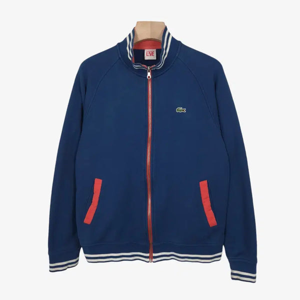 [BUNJANG] Lacoste Blue Cotton Zip-Up Cardigan / [105] 라코스테 블루 코튼 집업 가디건