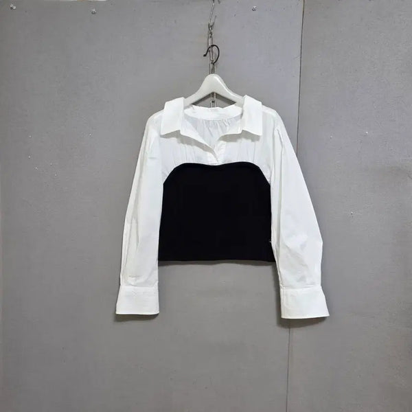 [BUNJANG] Colorblock Women's Blouse / 배색 넘여성스런 블라우스 n  n8156
