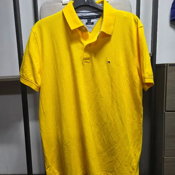 [BUNJANG] Tommy Hilfiger Yellow Short Sleeve Polo Shirt / 타미힐피거 노란색 카라티