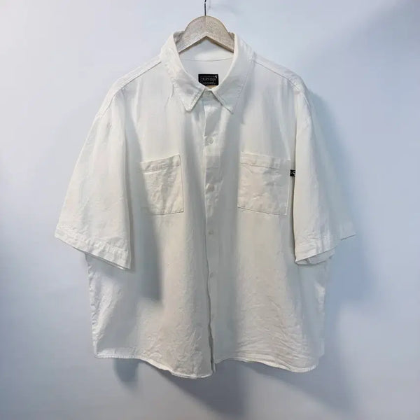 [BUNJANG] Perstep Oversized Short-Sleeve Shirt XL White / [XL] 퍼스텝 오버사이즈 반팔 셔츠