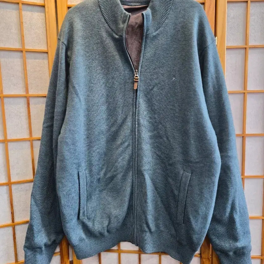 [BUNJANG] Olsen Windproof Knit Zip-Up Jacket 105 / 올젠 방풍 니트집업쟈켓 105
