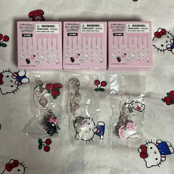 [BUNJANG] Sanrio Hello Kitty Angel & Devil Secret Strap Keychain Figure Set / 헬로키티 천사와 악마 시크립 스트랩 천사 악마 노바라 산리오 키티 키링 피규어