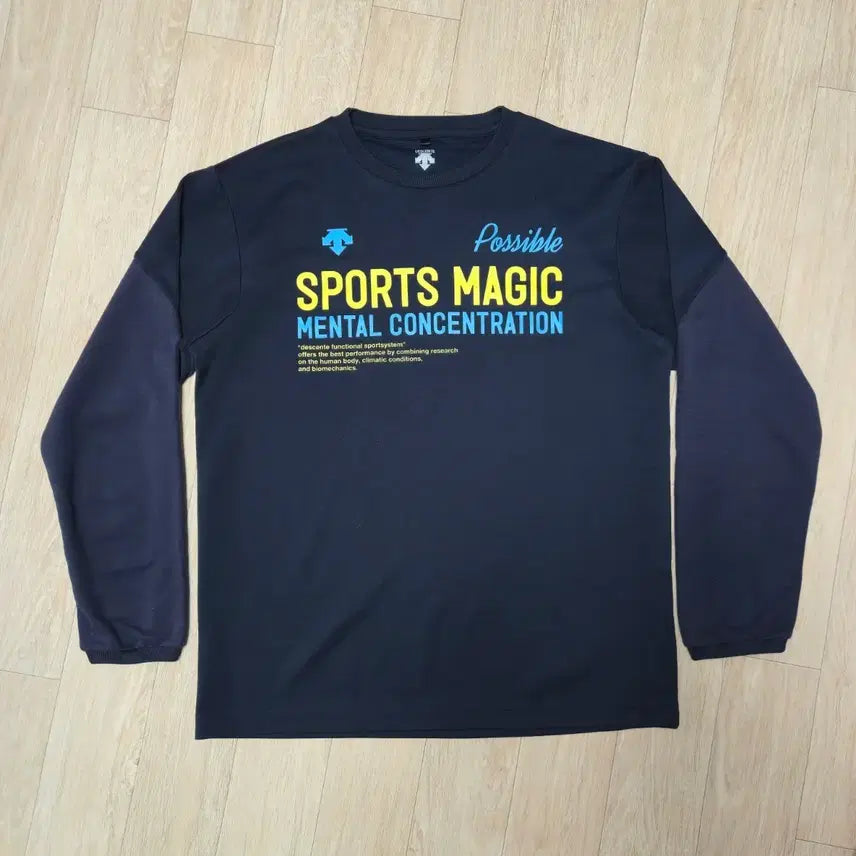 [BUNJANG] Descente Navy Functional Long-Sleeve T-Shirt / L) 데상트 네이비 기능성 긴팔티셔츠