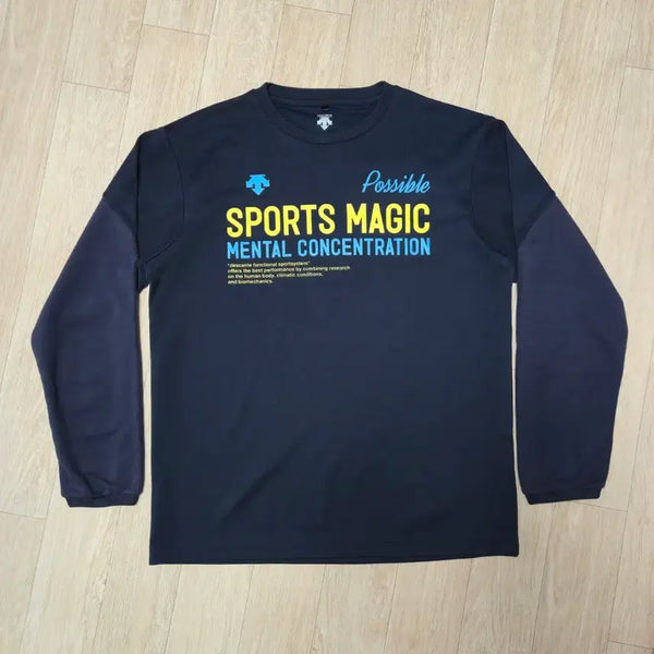 [BUNJANG] Descente Navy Functional Long-Sleeve T-Shirt / L) 데상트 네이비 기능성 긴팔티셔츠
