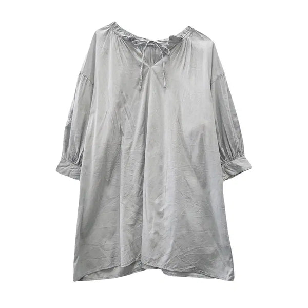 [BUNJANG] Mori Floral Embroidered Light Gray Blouse / 아방가르드 모리 플로럴 자수 라이트 그레이 블라우스 M