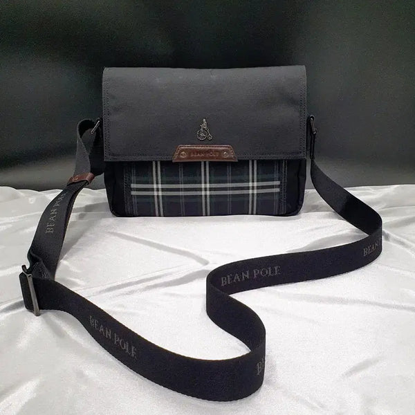 [BUNJANG] Beanpole Check Nylon Small Shoulder Bag Crossbody Bag / 빈폴 체크 사각 아담한 남녀 숄더백 크로스백 중고 가방 은피아노