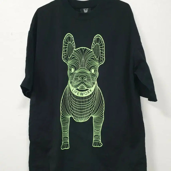 [BUNJANG] Life Work Black Big Radok T-Shirt (M) / 라이프워크 검정색 빅라독 반팔 티셔츠 M사이즈