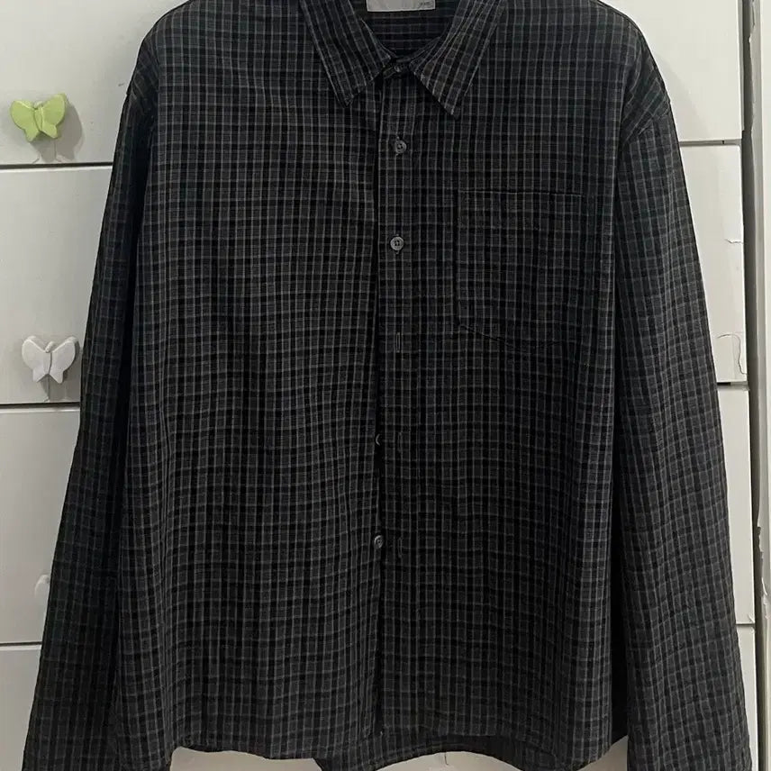 [BUNJANG] Begin202 Lowline Crop Check Shirt Mocha Black / [2] 비긴202 로우라인 크롭 체크셔츠 모카블랙