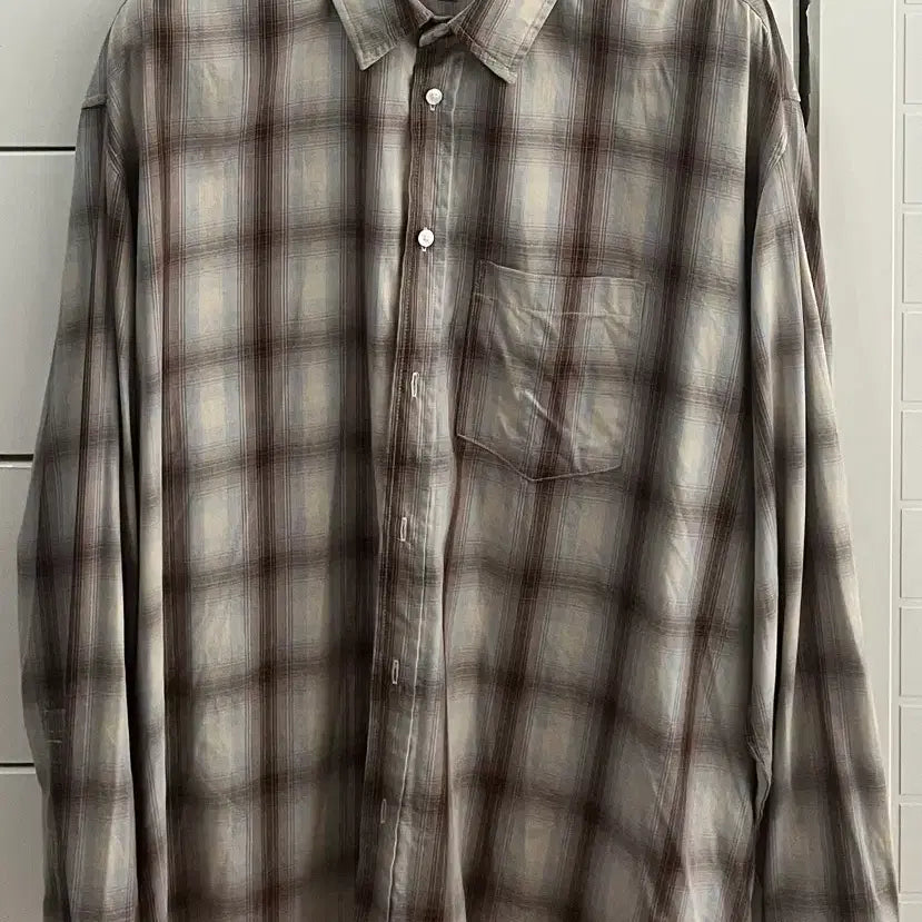 [BUNJANG] Begin202 Ombre Check Shirt Brown, Blue / [2] 비긴202 옴브레 체크 셔츠 브라운 X 블루