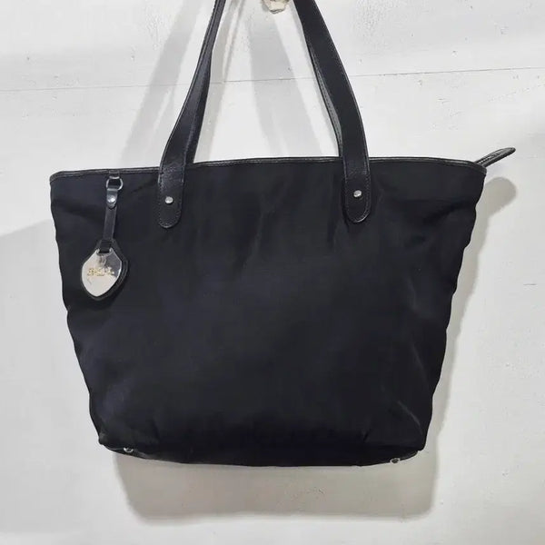 [BUNJANG] Ralph Lauren RLL Nylon Leather Trimmed Tote Bag Black / 랄프로렌 RLL  나일론 가죽배색 토드백 블랙