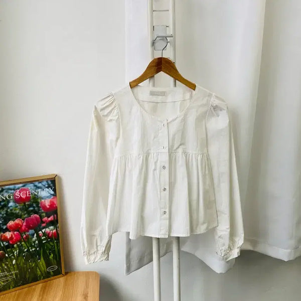 [BUNJANG] LUUL Loose Fit White Cotton Blouse / LUUL 아방핏 화이트 코튼 블라우스