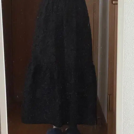 [BUNJANG] Black Lace Long Dress / 검정색 롱 원피스