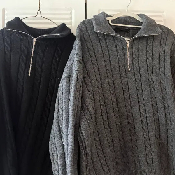 [BUNJANG] Trillion Cable Knit Sweater / 트릴리온 꽈배기니트