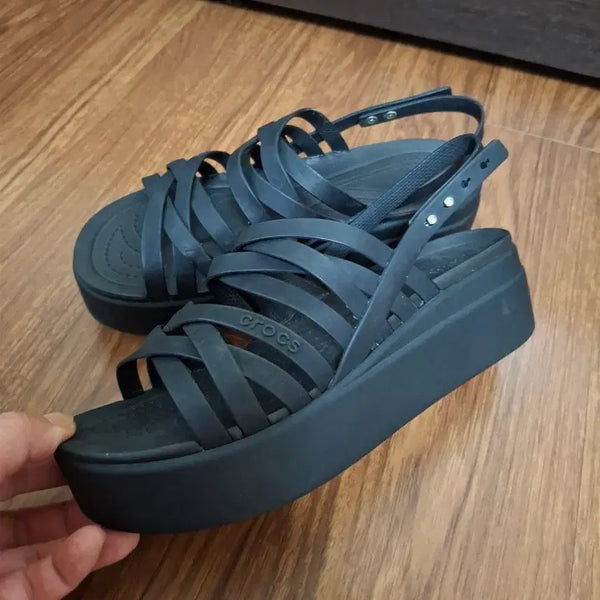 [BUNJANG] Crocs Brooklyn Platform Sandal Black W7 / 크록스 브루클린 플랫폼 샌들 블랙 W7