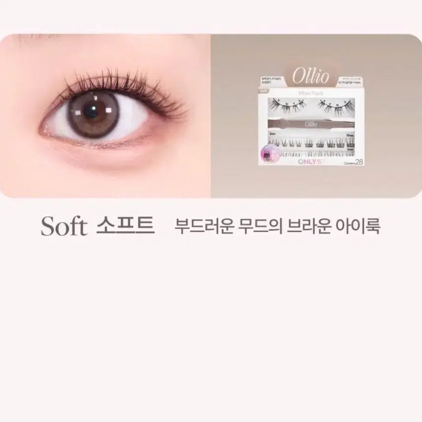 [BUNJANG] Ollio No-Glue Eyelash Mix Pack Brown Soft / 새상품) 올리오 노글루 속눈썹 믹스팩 브라운 소프트