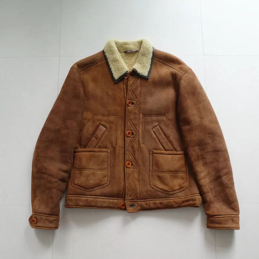 [BUNJANG] Paul Smith Italian Made 100% Real Shearling Mustang Trucker Jacket / [L] 폴스미스 이태리 메이드 100% 리얼 양털 무스탕 트러커 자켓