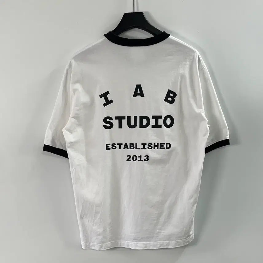 [BUNJANG] IAB Studio Big Logo Ringer T-shirt / 아이앱 스튜디오 빅로고 링거 반팔티 (on.1760)