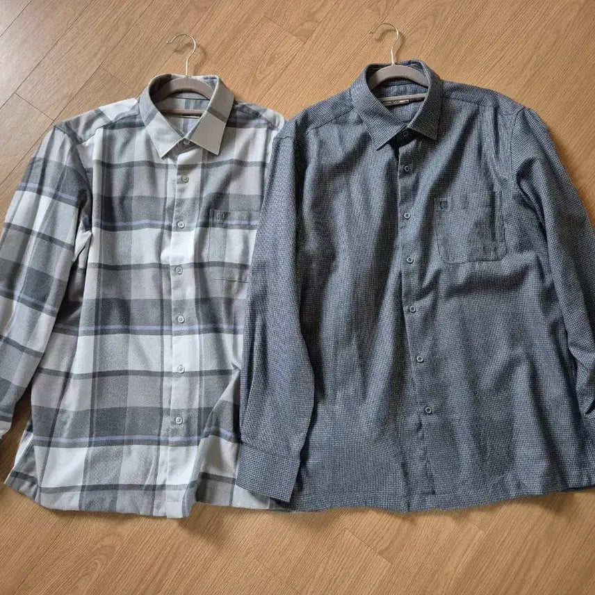[BUNJANG] Daks Brushed Cotton Shirts Set (2) / 닥스 기모 셔츠 2개