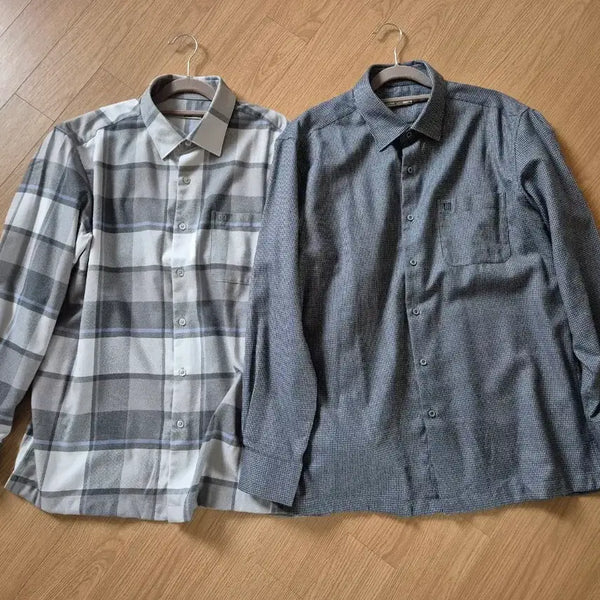 [BUNJANG] Daks Brushed Cotton Shirts Set (2) / 닥스 기모 셔츠 2개