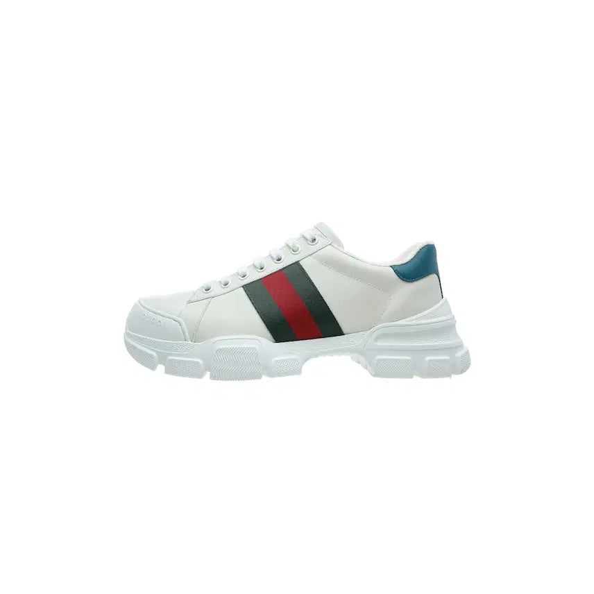[BUNJANG] Gucci Web Stripe Low-Top Sneakers White Leather UK 6.5 / 구찌 웹 스니커즈 화이트