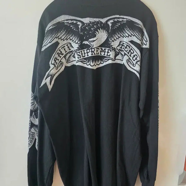 [BUNJANG] Supreme Antihero Eagle Long Sleeve T-Shirt Black 25FW / 슈프림 안티히어로 이글 롱슬리브 티셔츠 블랙 - 25FW