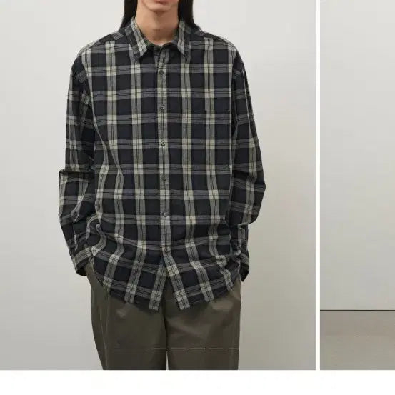 [BUNJANG] Roughside Primary Shirt Navy Plaid Size 3 / 러프사이드 프라이머리 셔츠 네이비 플레이드 3사이즈