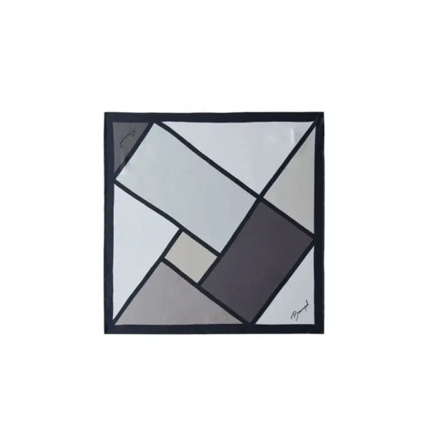 [BUNJANG] Brownyard 100% Silk Scarf Set (Navy + Olive) / 브라운야드 실크 스카프 네이비 + 올리브