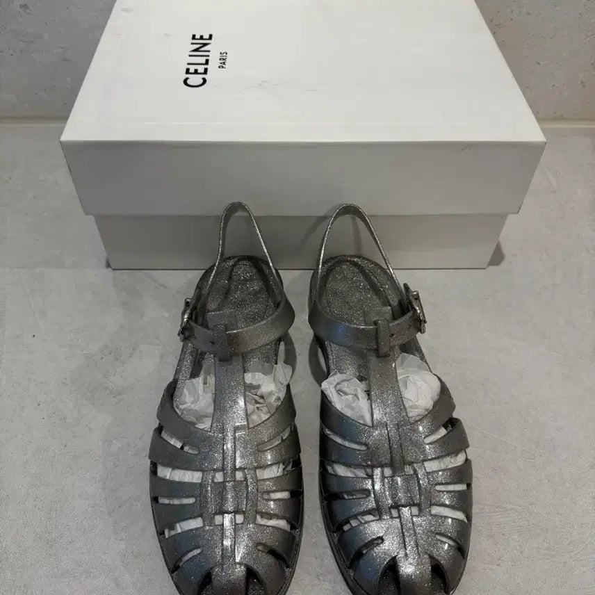 [BUNJANG] Celine Jelly Sandals Silver Size 38 / Celine 셀린느 젤리 샌들 실버 38