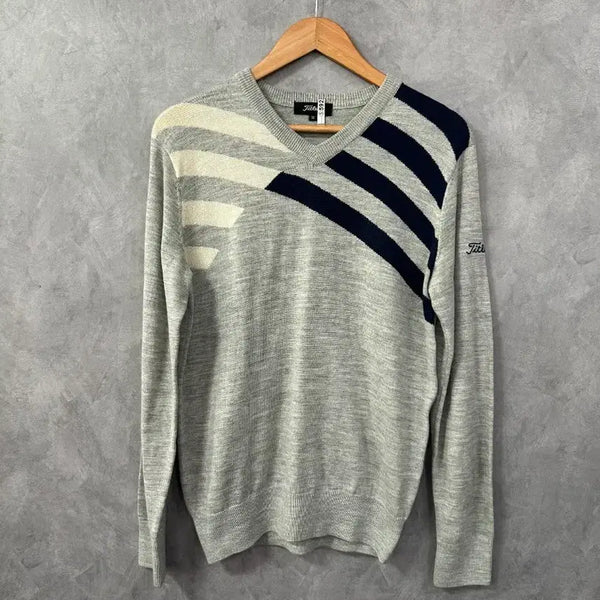 [BUNJANG] Titleist Men's Knit Sweater Grey M / 타이틀리스트 남성 니트 스웨터 그레이 M