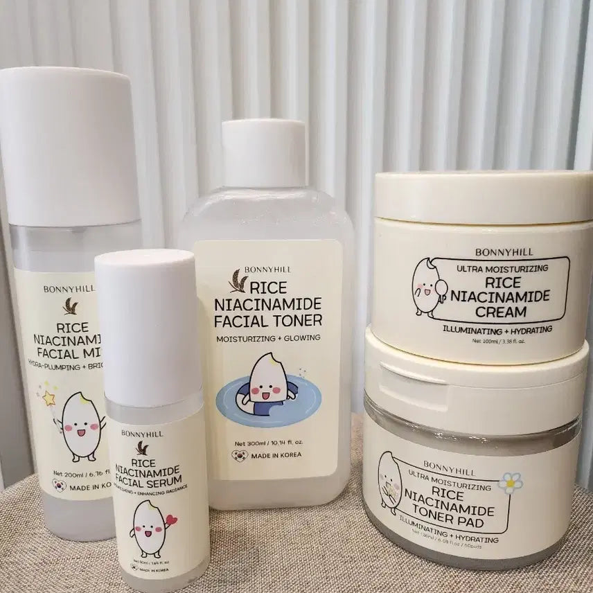 [BUNJANG] Bonahill Rice Niacinamide Skincare 5-Piece Set / 보나힐 쌀 나이아신아마이드 스킨케어 5종세트.