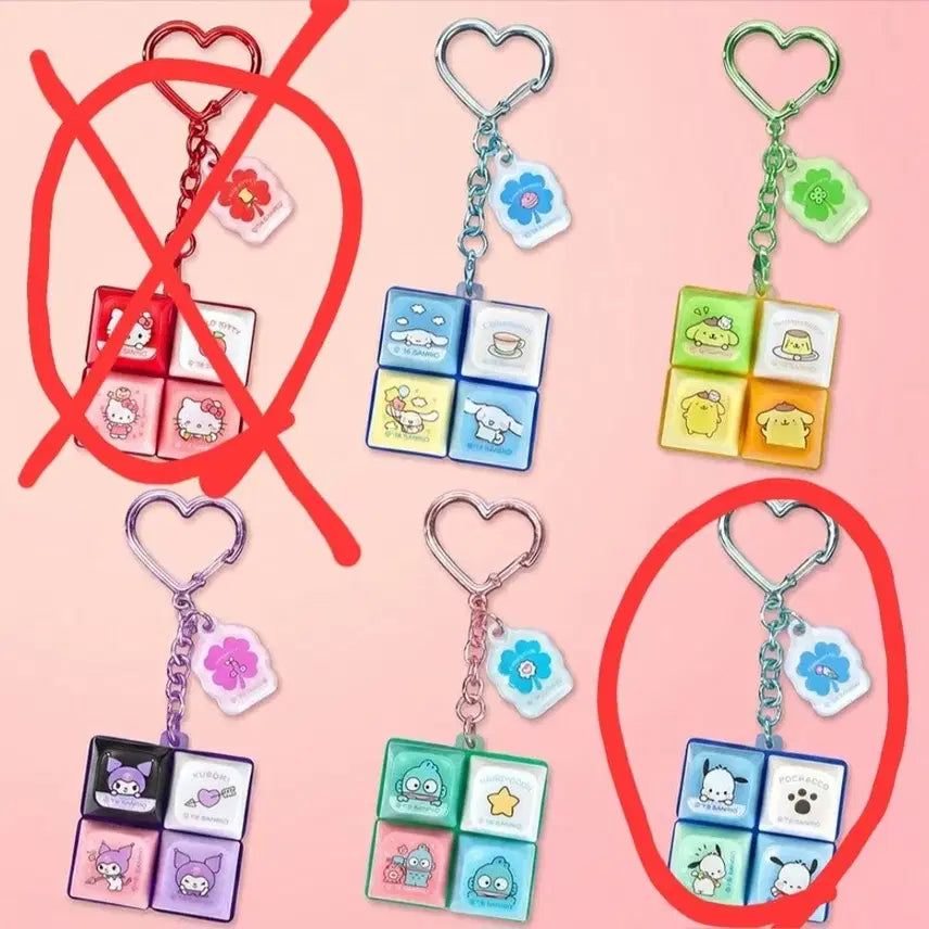 [BUNJANG] Sanrio Pochacco Cube Keycap Keychain / 산리오 포차코 큐브 키캡 키링 새상품