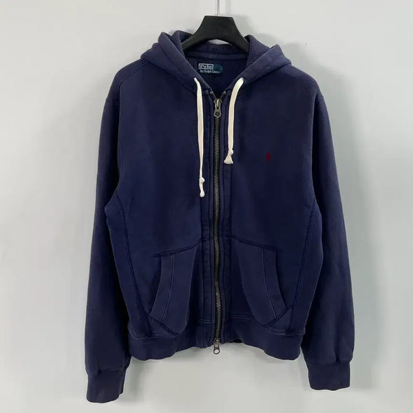 [BUNJANG] Polo Ralph Lauren Navy Heavyweight Zip-Up Hoodie / 폴로 랄프로렌 네이비 헤비웨이트 후드집업 (on.1775)