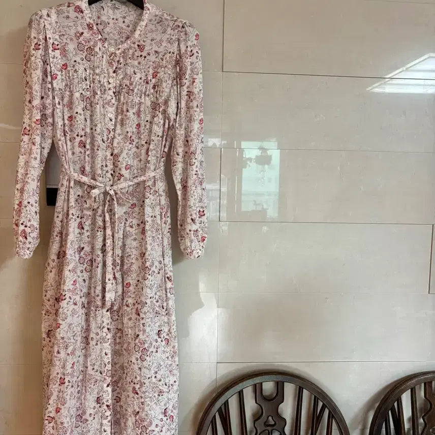 [BUNJANG] Thursday Island Floral Pattern Robe Dress Long S / 써스데이아일랜드 플로럴 패턴 로브 원피스 롱 S