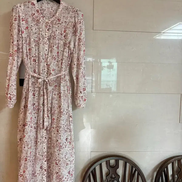 [BUNJANG] Thursday Island Floral Pattern Robe Dress Long S / 써스데이아일랜드 플로럴 패턴 로브 원피스 롱 S