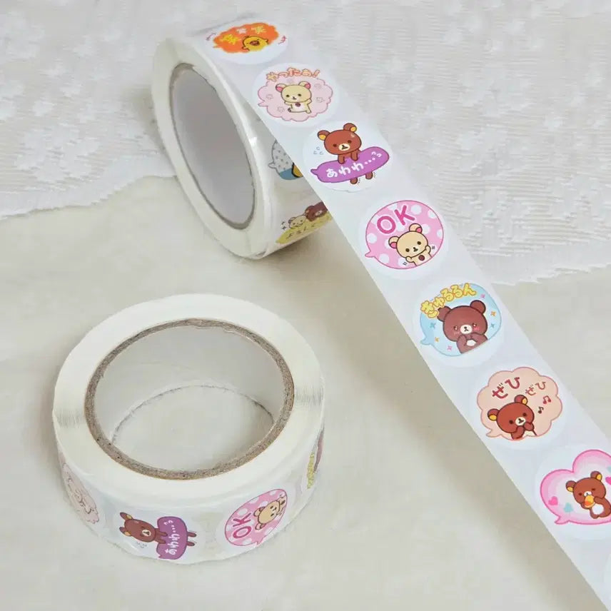 [BUNJANG] Rilakkuma Rolled Sticker Set (500 Sheets) / 리락쿠마 롤 스티커 500매