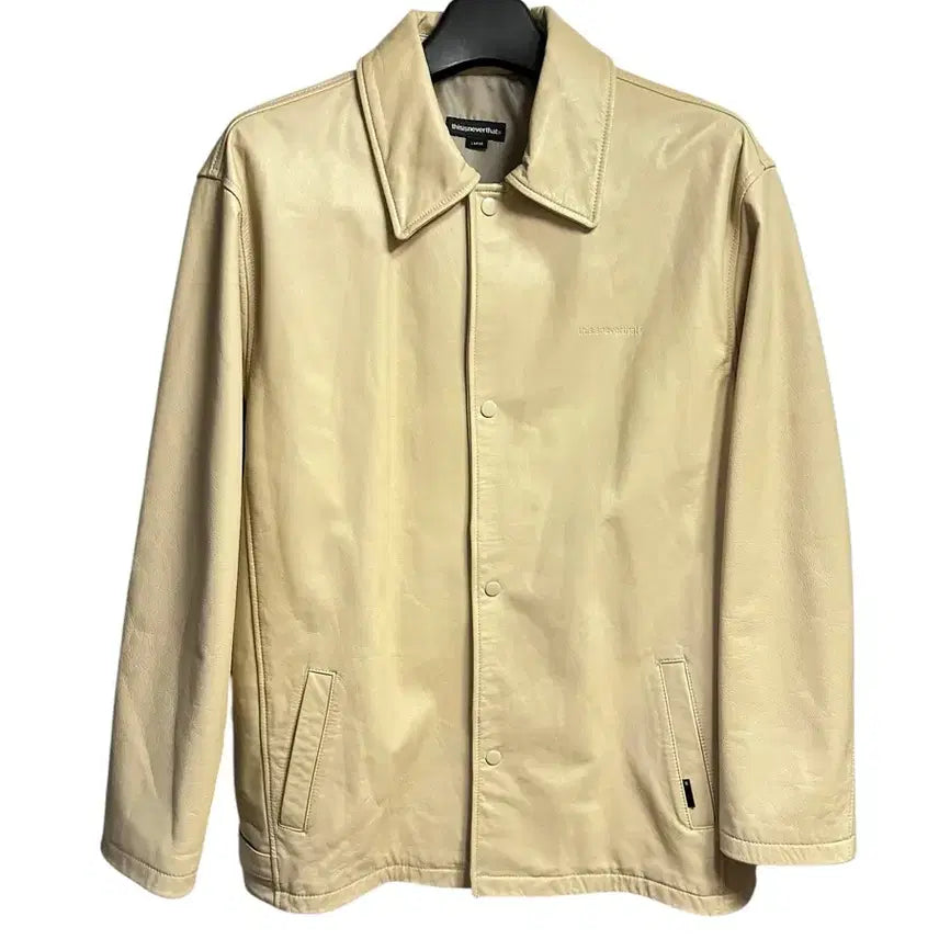 [BUNJANG] Thisisneverthat Real Leather Coach Jacket Cream L / 디스이즈네버댓 리얼레더 코치 자켓 카코트 L size