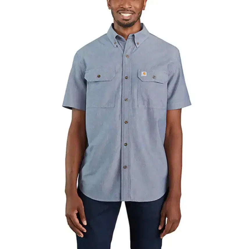 [BUNJANG] Carhartt Relaxed Fit Short Sleeve Shirt Light Blue 3XL / 칼하트 루즈핏 반팔 셔츠 연청 블루 3XL