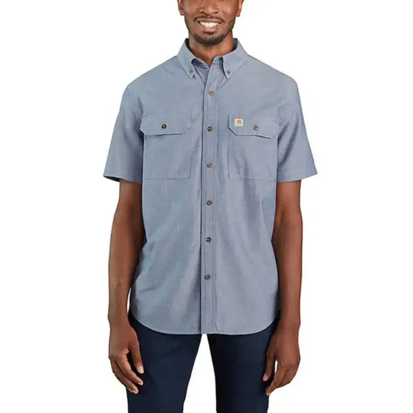 [BUNJANG] Carhartt Relaxed Fit Short Sleeve Shirt Light Blue 3XL / 칼하트 루즈핏 반팔 셔츠 연청 블루 3XL