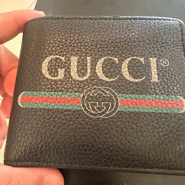 [BUNJANG] Gucci Logo Bifold Wallet / 급쳐)))구찌 로고 블랙  반지갑(정품)