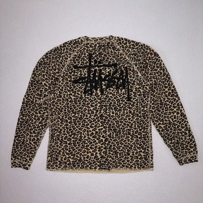 [BUNJANG] Stussy Basic Thermal Leopard Long Sleeve T-Shirt / 스투시 베이직 써멀 레오파드