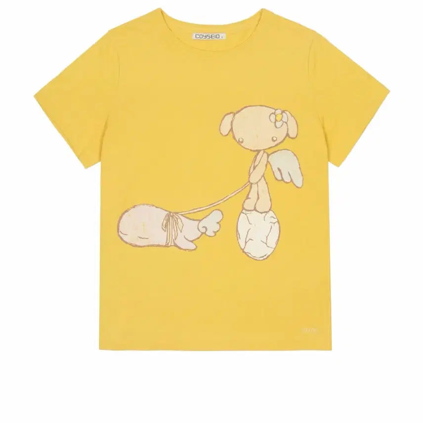 [BUNJANG] KOSEIO TEJI Vintage Graphic T-Shirt Yellow / 코이세이오 TEJI 빈티지 그래픽 티셔츠 옐로우