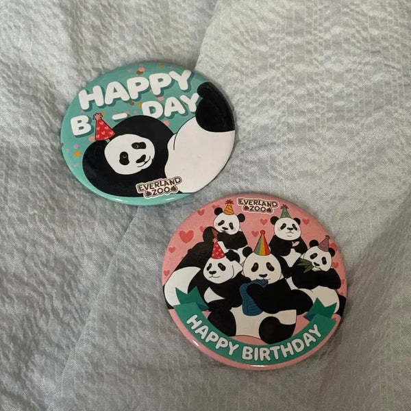 [BUNJANG] Baby Panda 'Fu Bao' & 'Lu Bao' Birthday Badge - Bao Family Collection / 푸바오 러바오 생일 뱃지 바오패밀리뱃지