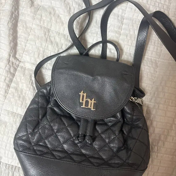 [BUNJANG] 3times Acorn Quilted Backpack Black / 쓰리타임즈 아콘 퀼팅 백팩 블랙