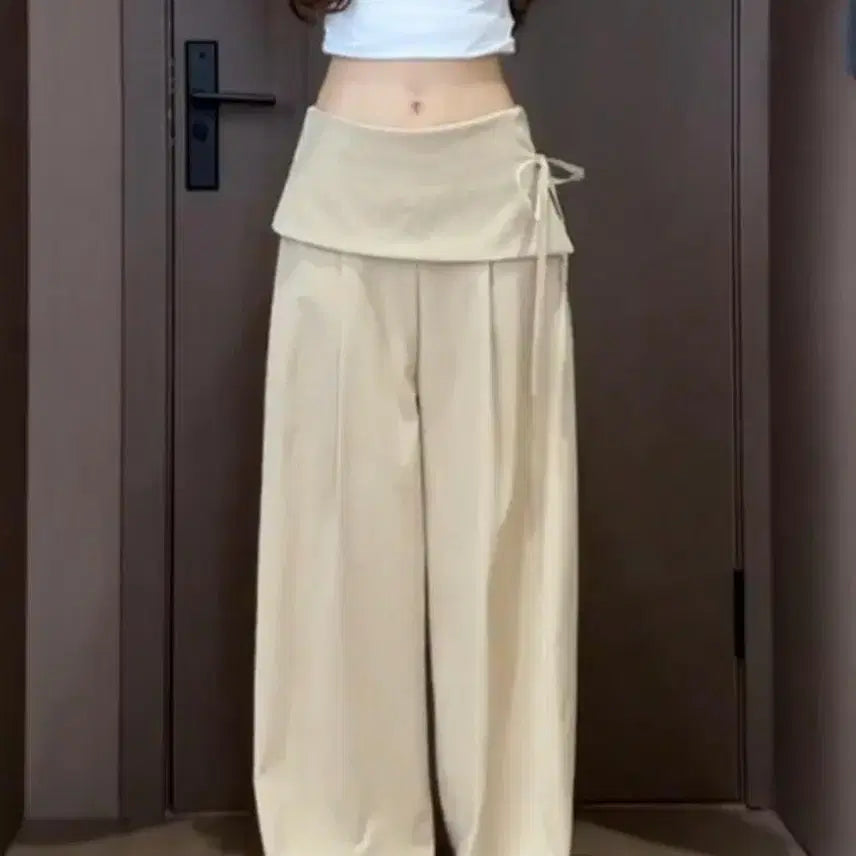 [BUNJANG] Wide Wrap Pants (Navy) / 와이드 랩팬츠 (네이비 색상)