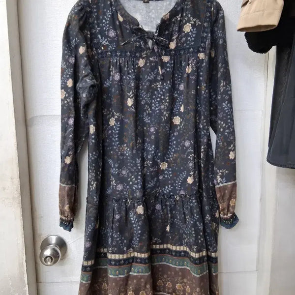 [BUNJANG] Thursday Island Floral Pattern Long Dress Size 55 / 써스데이아일랜드   플로럴 패턴 롱 원피스 55