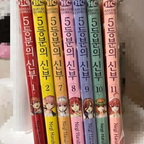 [BUNJANG] The Quintessential Quintuplets Manga Volumes 7-11 + 3 Plushies Bundle Set / 5등분의 신부 만화책 1.2/7~11권 + 누이 3개 일괄