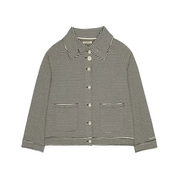 [BUNJANG] KOSEIO Wide Collar Waffle Stripe Shirt Black Size 1 / 코이세이오 와이드 카라 와플 스트라이프 셔츠 블랙 1사이즈 새상품