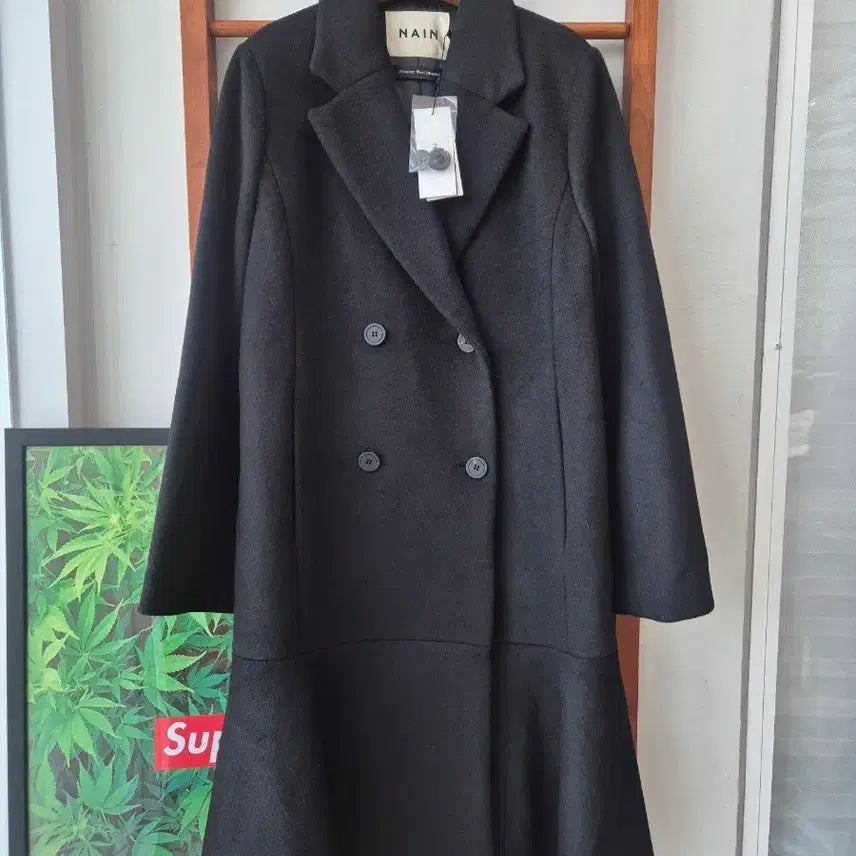 [BUNJANG] NAIN Black Flare Hem Coat / (새상품)NAIN 밑단플레어 코트 블랙